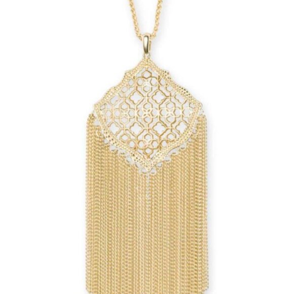 Kendra Scott Kingston Gold Long Pendant Necklace in Gold Filigree - Picture 2 of 4